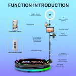 TechnoWhale 360 Photo Booth Video Spinner with 360 degree Rotating Selfie Machine Size 80cm Fits for 3 persons with Ytok Mobile Application - Image 7