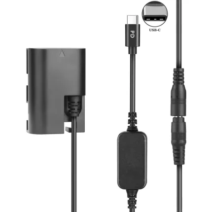 Dummy battery DR-E6 with  PD USB-C power cord replecement of Canon LP-E6 Battery for Canon Camera EOS 60D 70D 80D 90D R5 7D 5D2 5D3 5D4 5D