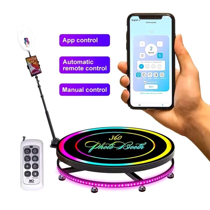 TechnoWhale 360 Photo Booth Video Spinner with 360 degree Rotating Selfie Machine Size 80cm Fits for 3 persons with Ytok Mobile Application - Image 2
