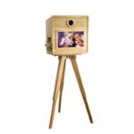 Vintage Wooden Photo Booth With Adjustable Height and Life time Activated Spark Booth Software for Weddings Parties and Special Events