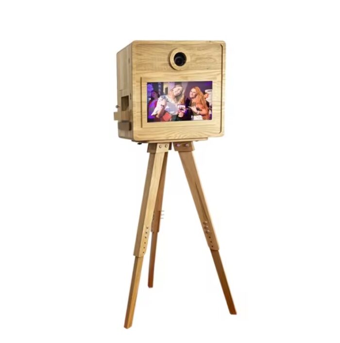 Vintage Wooden Photo Booth With Adjustable Height and Life time Activated Spark Booth Software for Weddings Parties and Special Events - Image 1