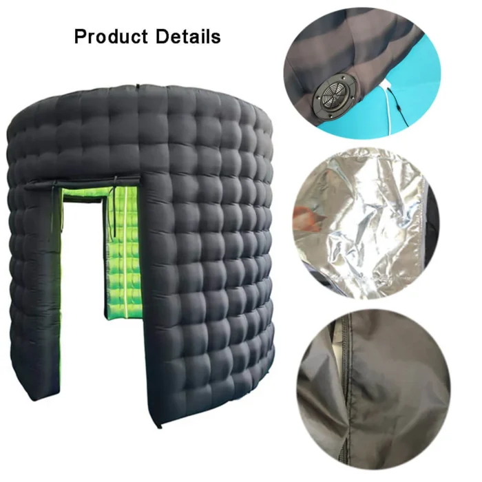 Inflatable Photo Booth Enclosure Round Shape 360 Photobooth Backdrop with RGB Lights for Events Advertising and Wedding Party - Image 5