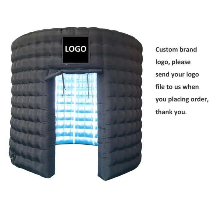Inflatable Photo Booth Enclosure Round Shape 360 Photobooth Backdrop with RGB Lights for Events Advertising and Wedding Party - Image 10