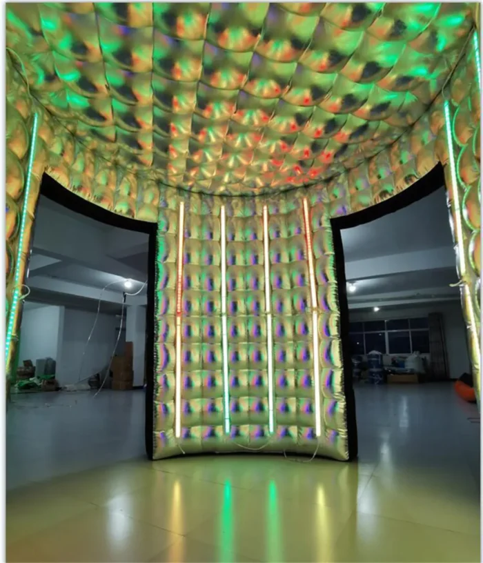 Inflatable Photo Booth Enclosure Round Shape 360 Photobooth Backdrop with RGB Lights for Events Advertising and Wedding Party - Image 3