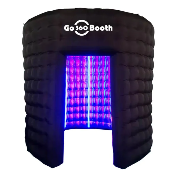 Inflatable Photo Booth Enclosure Round Shape 360 Photobooth Backdrop with RGB Lights for Events Advertising and Wedding Party - Image 2