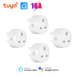 TechnoWhale 4pcs Smart Power Plug UK 16A Power Monitoring Smart Life Wifi Intelligent Mini Socket Electrical Wireless Smart Outlet Alexa Tuya