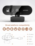 Webcam Full HD 1080p Resolution With Microphone Privacy Cover and Autofocus Function Mini Usb Camera To Computer Full Hd For PC Mac Laptop - Image 5