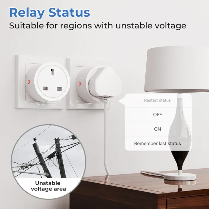 TechnoWhale 4pcs Smart Power Plug UK 16A Power Monitoring Smart Life Wifi Intelligent Mini Socket Electrical Wireless Smart Outlet Alexa Tuya - Image 3