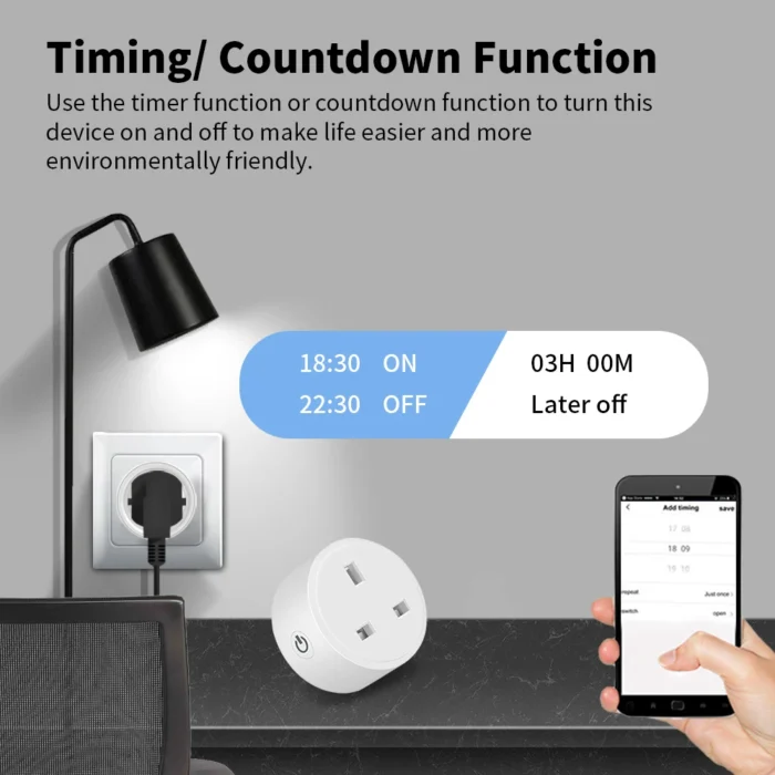 TechnoWhale 4pcs Smart Power Plug UK 16A Power Monitoring Smart Life Wifi Intelligent Mini Socket Electrical Wireless Smart Outlet Alexa Tuya - Image 11
