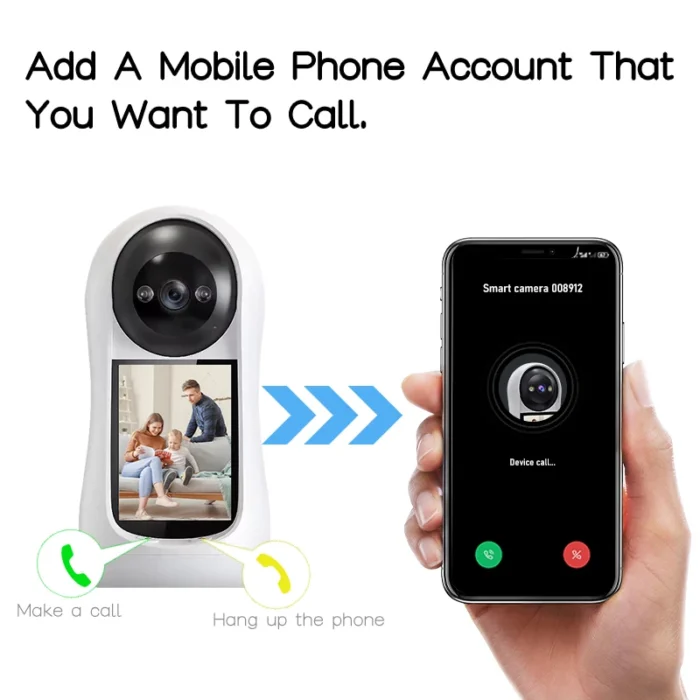 TechnoWhale 3MP PTZ Wifi Video Call Camera with 2.8 Inch IPS Screen Baby Cry Sound Detection Wireless Security IP Camera Supports V380 APP - Image 8