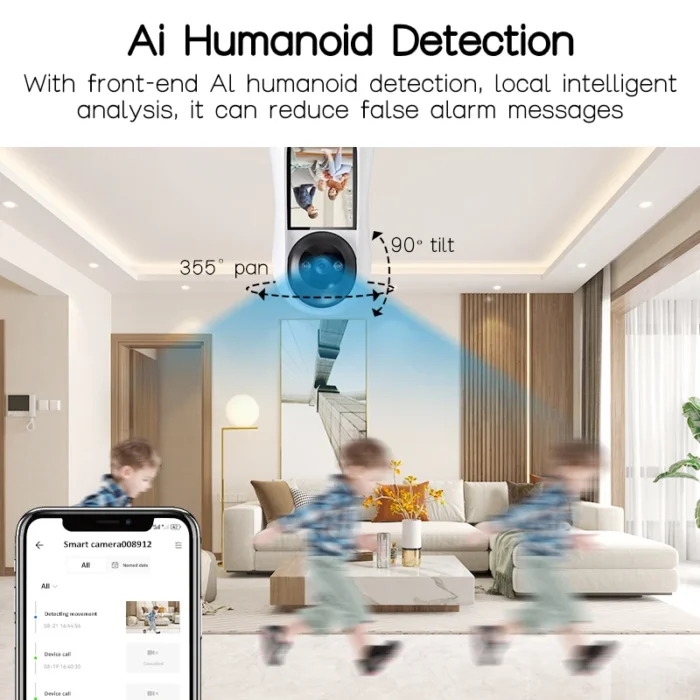 TechnoWhale 3MP PTZ Wifi Video Call Camera with 2.8 Inch IPS Screen Baby Cry Sound Detection Wireless Security IP Camera Supports V380 APP - Image 13