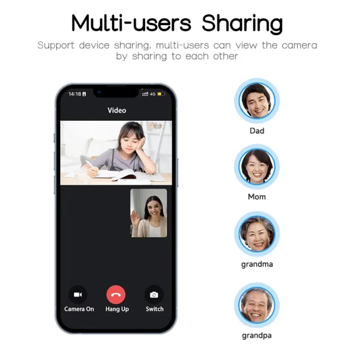 TechnoWhale 3MP PTZ Wifi Video Call Camera with 2.8 Inch IPS Screen Baby Cry Sound Detection Wireless Security IP Camera Supports V380 APP - Image 7