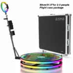 Technowhale 360 Photo Booth Machine TW360-YTK Size 80cm for 3 Persons with App Control 360 Rotating Degree with 2 RGB Ring Lights 360 Photobooth for Party and Events